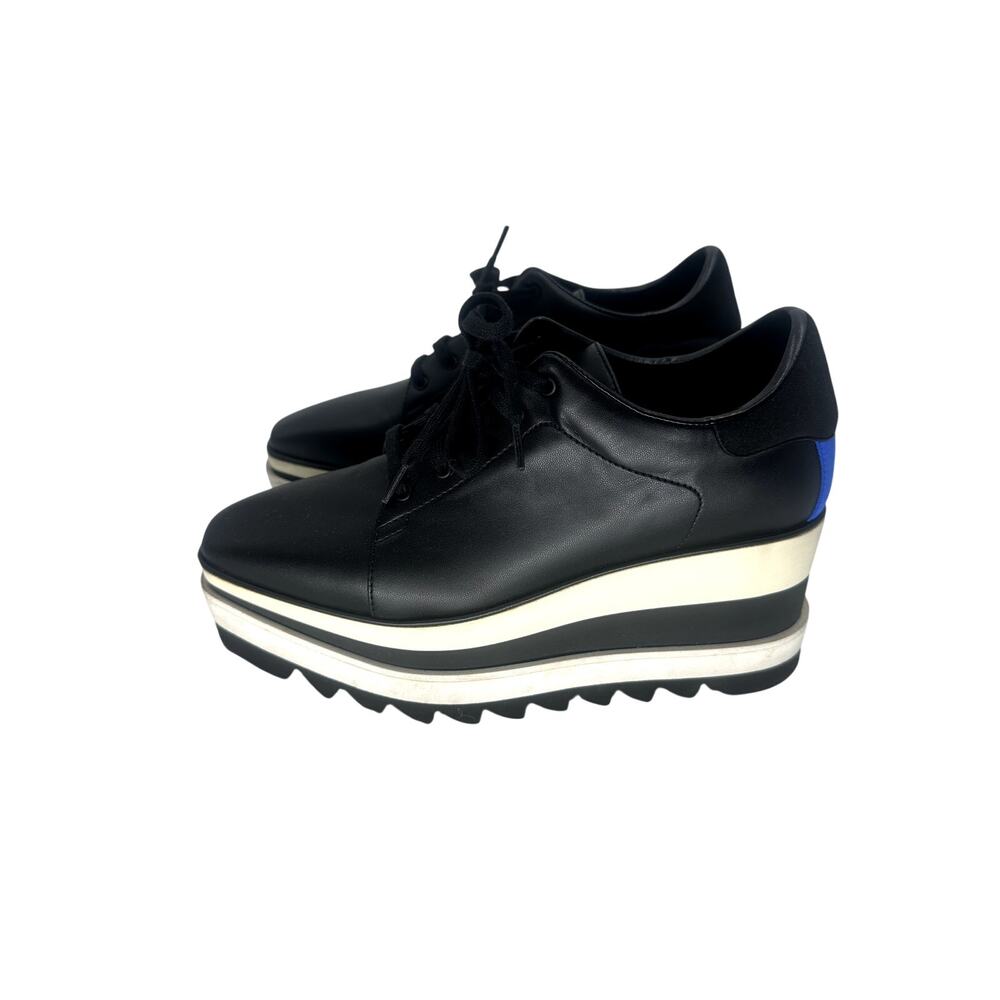 Stella McCartney Vegan Leather Perforated Sneak-Elyse Wedge Sneakers Women's 38 - Picture 5 of 9